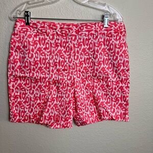 Jones‎ New York Signature Stretch Women's Shorts Size 8 Zip Pockets Pink / White
